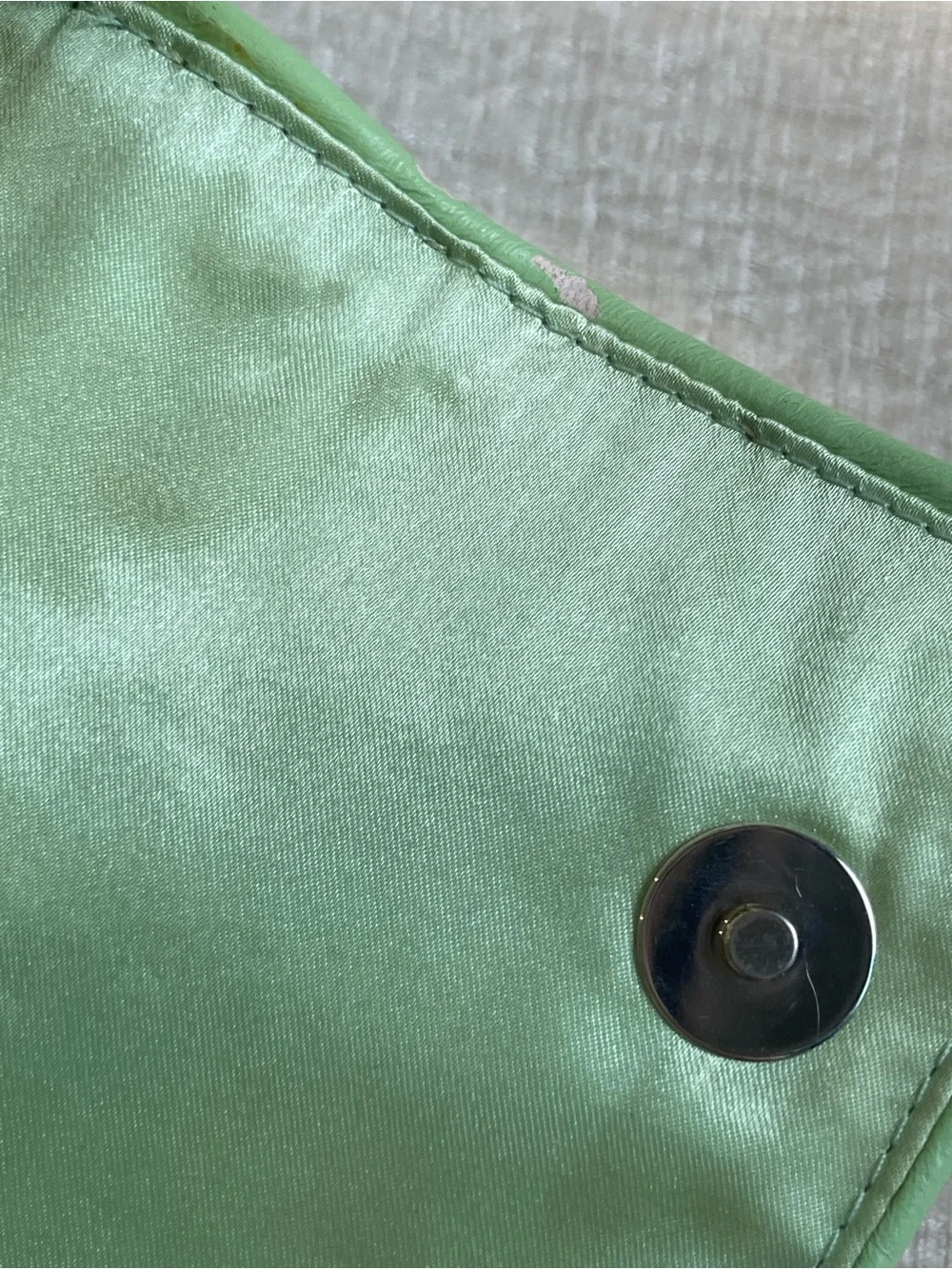 STAUD Green and White Checkered Beaded Shoulder Bag